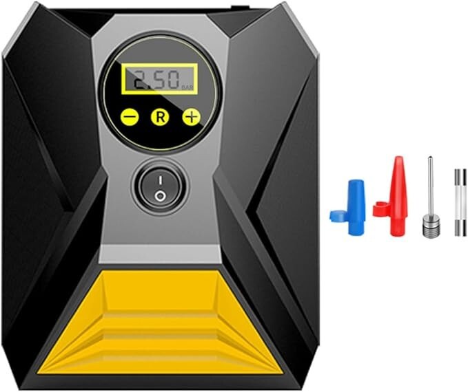 Compressore Aria Portatile per Auto con 3 Adattatori