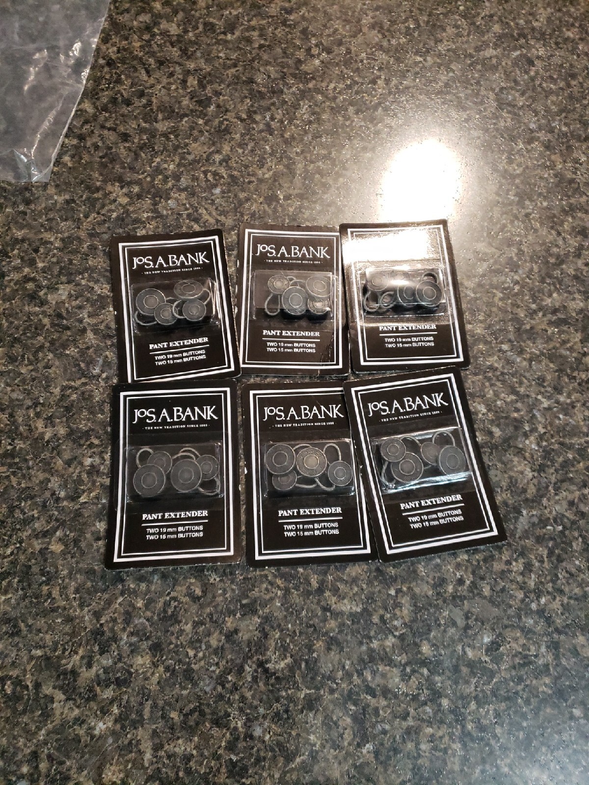 Jos. A. Bank Pant Extender Buttons; Two 19mm Buttons & Two 15mm Buttons 6 Packs