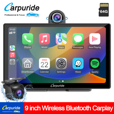 Carpuride 9'' Car Bluetooth Wireless Apple CarPlay Android Auto TouchScreen Radio