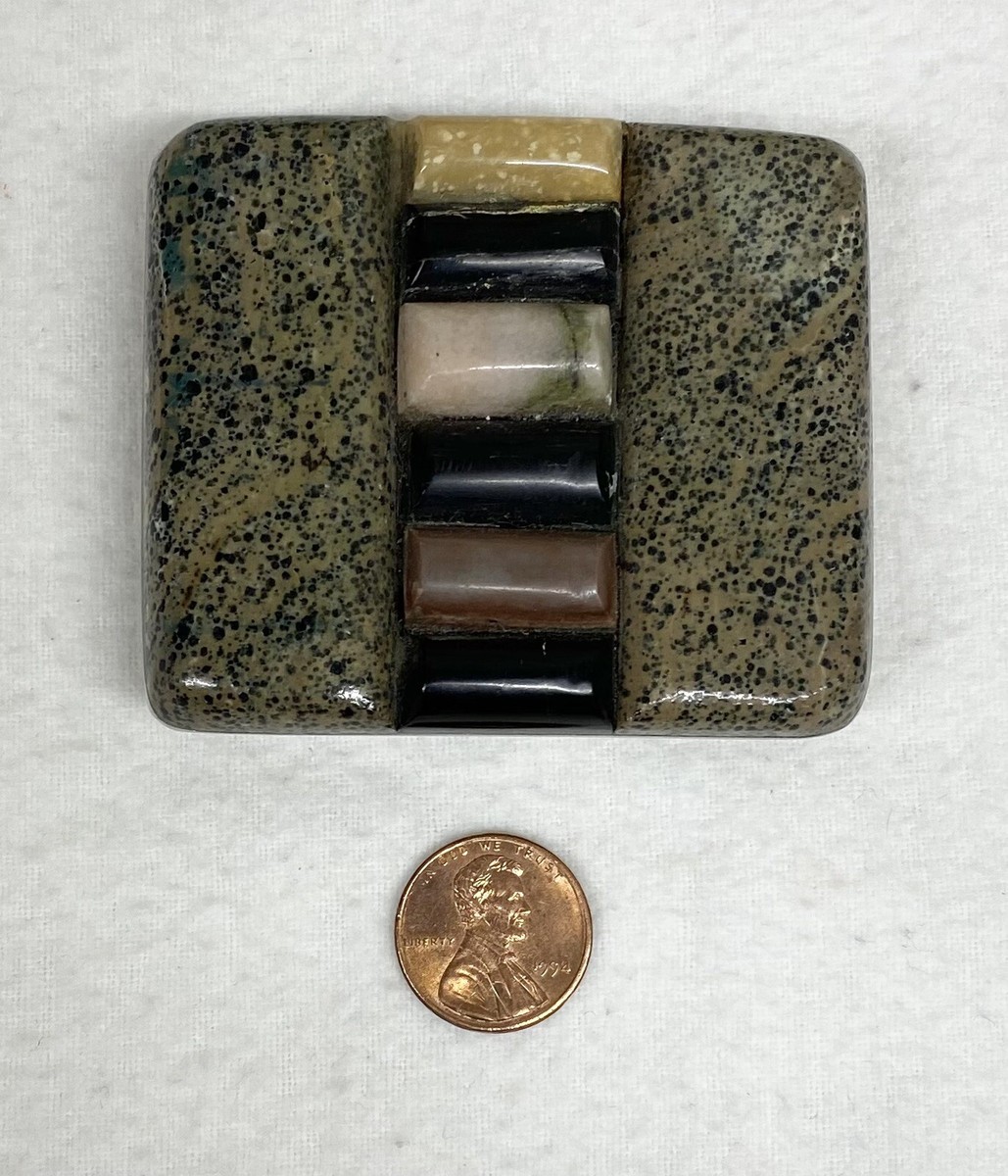 Vintage Southwestern Style Silvertone Natural Stone Belt  display picture 1