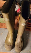 NORTHERNER Rubber Boots Size 10 Green Pull On Made In USA