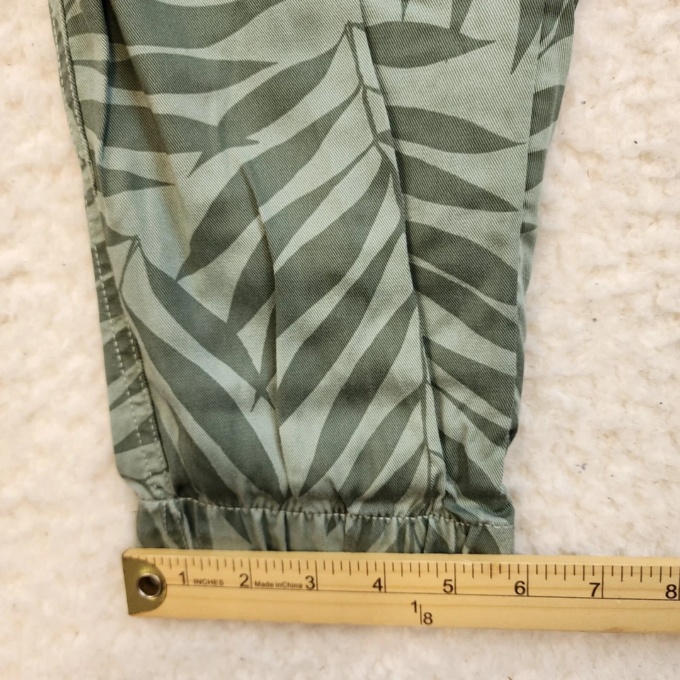 C&C California Jogger Pants 32W 28L Elastic Waist Green Palm Leaf Coastal Beach - Image 3 of 4