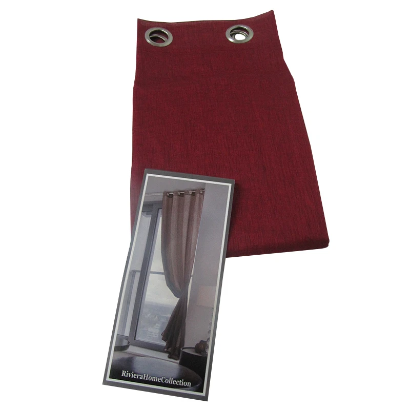 NOVITA' TENDA CASA ARREDO MODERNA 1 TELO 140X280 cm CON BORCHIE KIBRA BORDEAUX