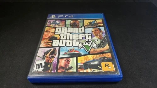 Grand Theft Auto V 5 Rockstar Sony Playstation 4 PS4 MINT cond disc w poster-!