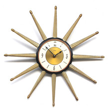 Large 49cm SMITHS 1960s Sunburst Vintage Wall Clock Midcentury Retro Kitsch