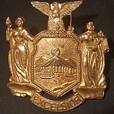 Vintage New York State Excelsior Brigade Hat Badge Obsolete