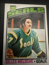 1976-77 Topps Hockey Card Gilles Meloche Card #36 EX Shape