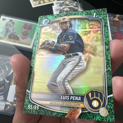 Topps 2025 Bowman Chrome Prospects Luis Pena Green #BCP-38 Brewers /99