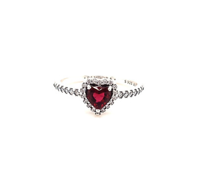 Original Pandora Elevated Princess Fuchsia Herz Ring 198421C13