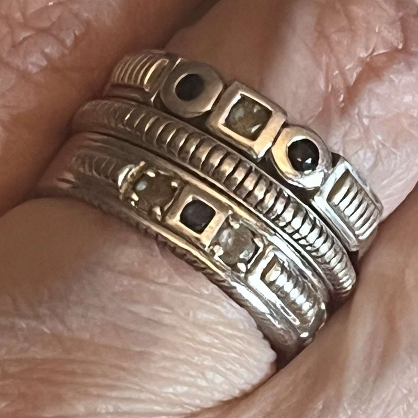 Judith Ripka 925 Sterling Silver Stackable Sapphi… - image 1