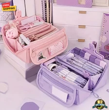 1 pc Large Capacity Pencil Case Organizer Multi-Compartment Desktop Storage