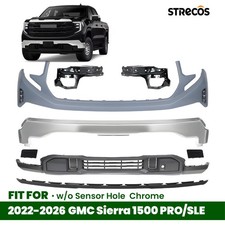 For 2022-2026 Gmc Sierra 1500 Front Bumper Cover Assembly W/o Sensor Hole Chrome