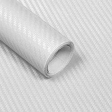 Lypumso 3d Carbon Fiber Vinyl Wrap White Car Wrap Film 1ft X 10ft