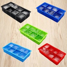 Big 8 Giant Jumbo Large Size Silicone Ice Cube Mold Square Tray Mould DIY