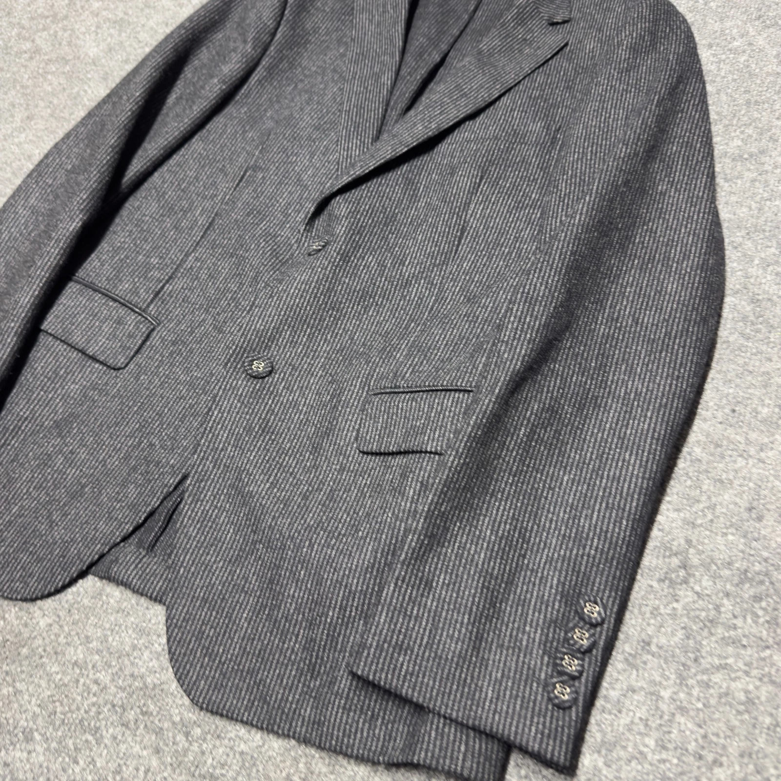 Officine Générale 100% Wool Chalkstripe Jacket Sport Blazer Men EU 50 US 40 Gray image 5