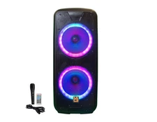 MR DJ DJ212BTA+ - Dual 12" 4000W Battery Powered Bluetooth Speaker + Microphone