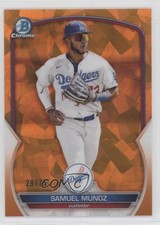 2023 Bowman Chrome Sapphire Prospects Orange 29/75 Samuel Munoz #BCP-182 02u3