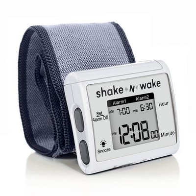 Tech Tools Vibrating Alarm Clock - Shake N Wake - Silent Small, White
