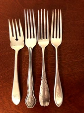 Scrap or Not 4 Sterling Silver Forks Mixed Lot 143 Grams Gorham Dom&Haff Wallace