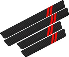 4 PCS Car Door Sill Protector, Carbon Fiber Car Door Threshold Guards, Self-Adhe