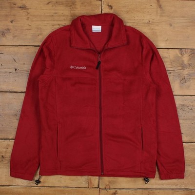 Columbia Fleecejacke M Herren 00s rot Full Zip Outdoor Logo