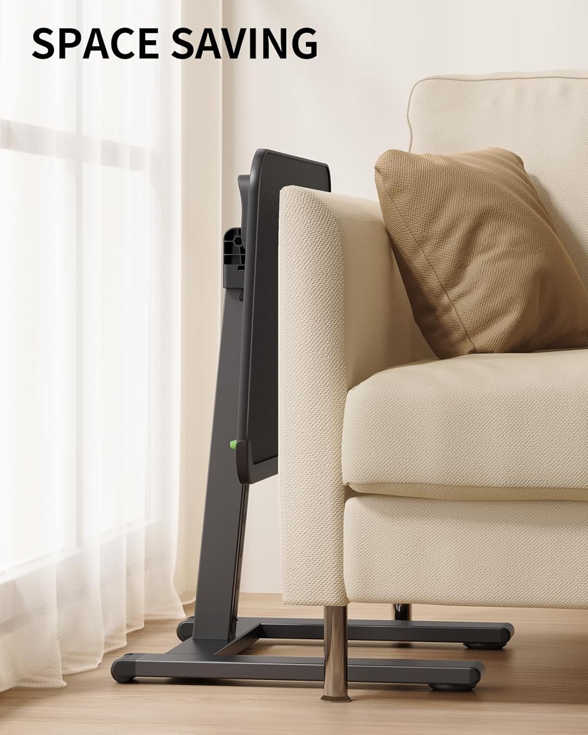 TV Tray Table Metal Adjustable Height Foldable Sofa Couch Bed Portable