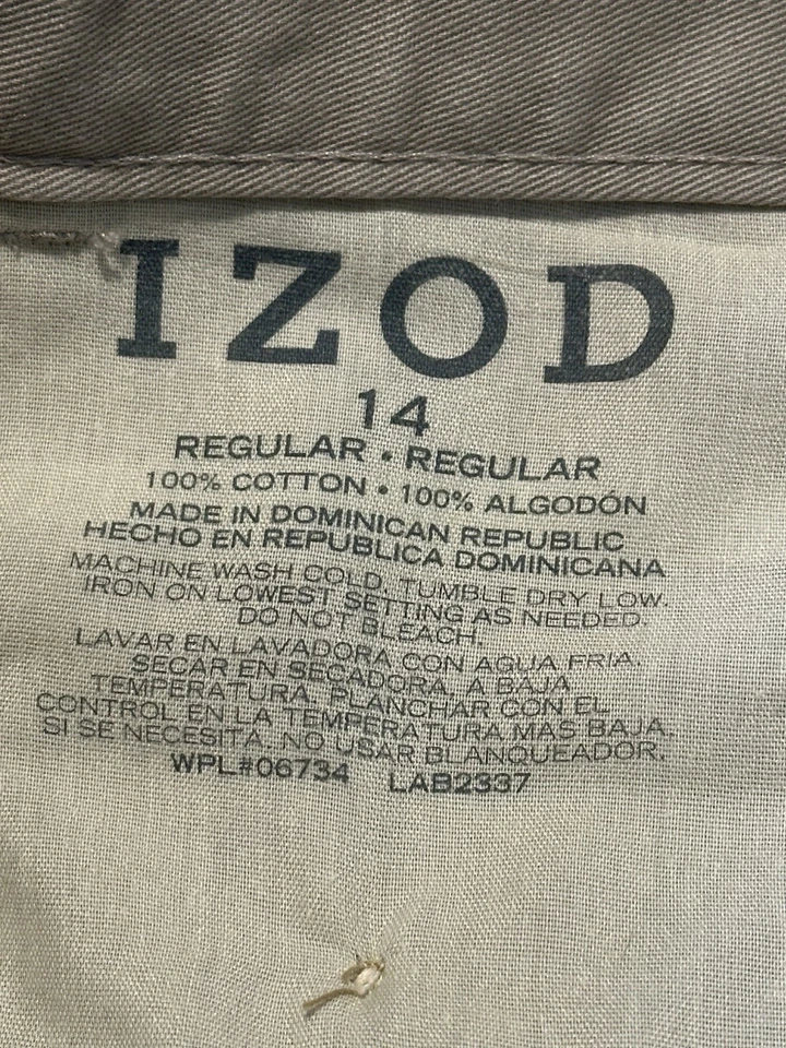 IZOD Uniforme Pantalones Jóvenes Niñas 14 Caqui Plisado Delantero Pierna Recta Escuela Beige Foto 4 de 4