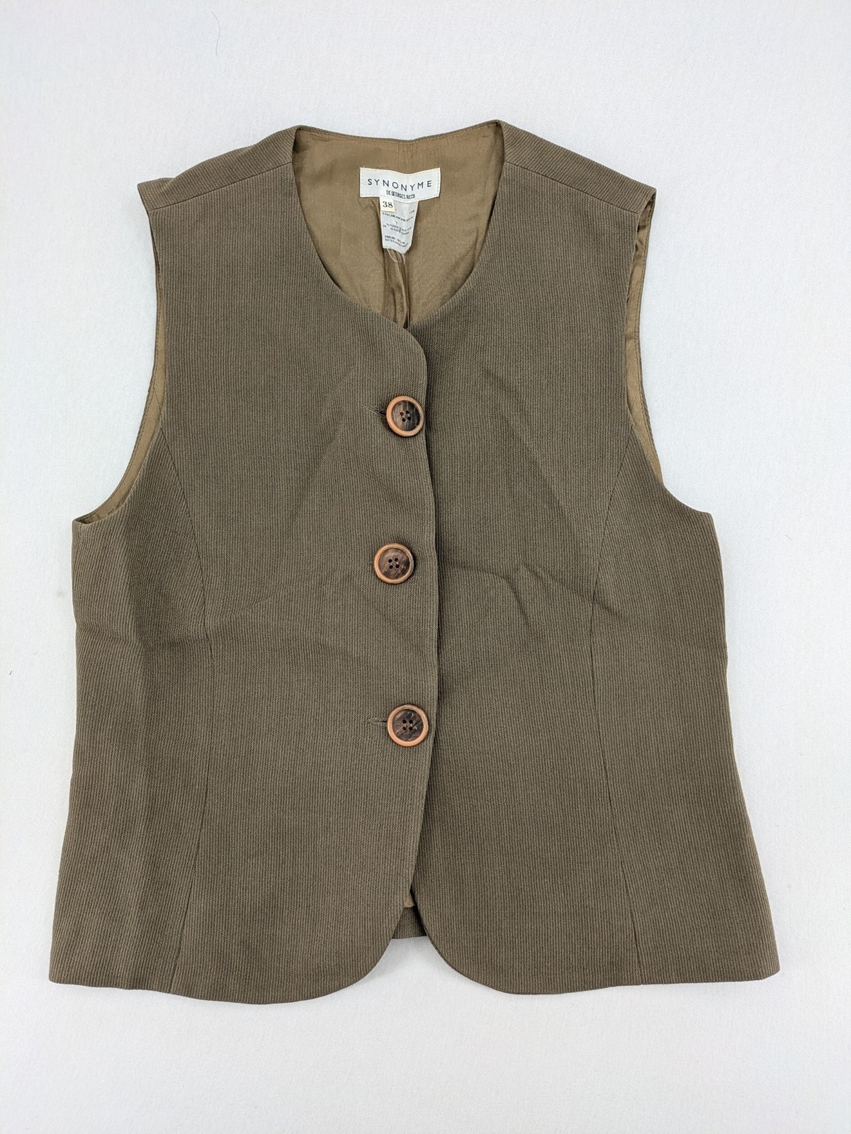 Synonyme de Georges Rech Damen Weste Waistcoat DE 38 braun Wollmischung gerippt