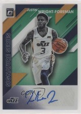 2019 Donruss Optic Signature Series Green Prizm Justin Wright-Foreman Auto fm0