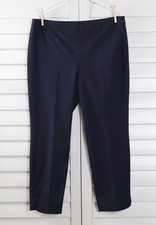 TALBOTS NWT 89 Solid Navy Chatham Cotton Blend Ankle Pants Size 14 Petite