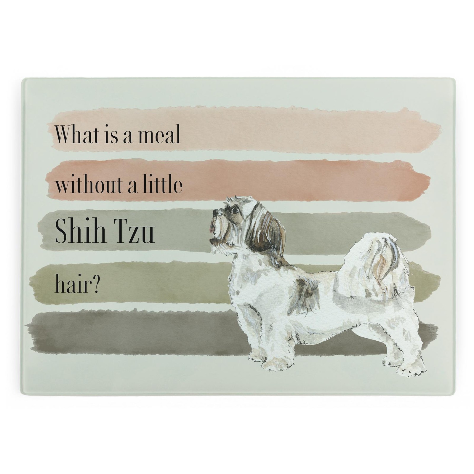 Funny Dog Themed Kitchen Gifts - Shih Tzu Large Glass Worktop Protector