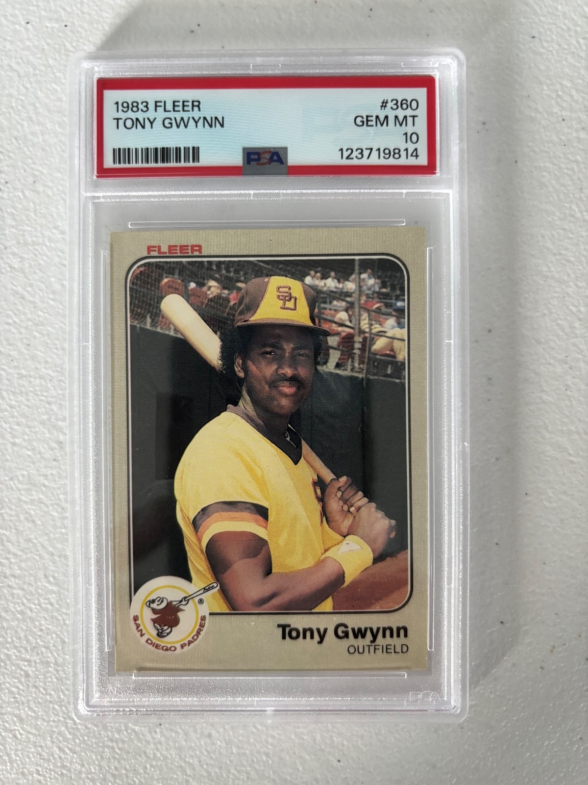 1983 FLEER BASEBALL #360 TONY GWYNN ROOKIE PSA GEM MINT 10 NEW GRADE
