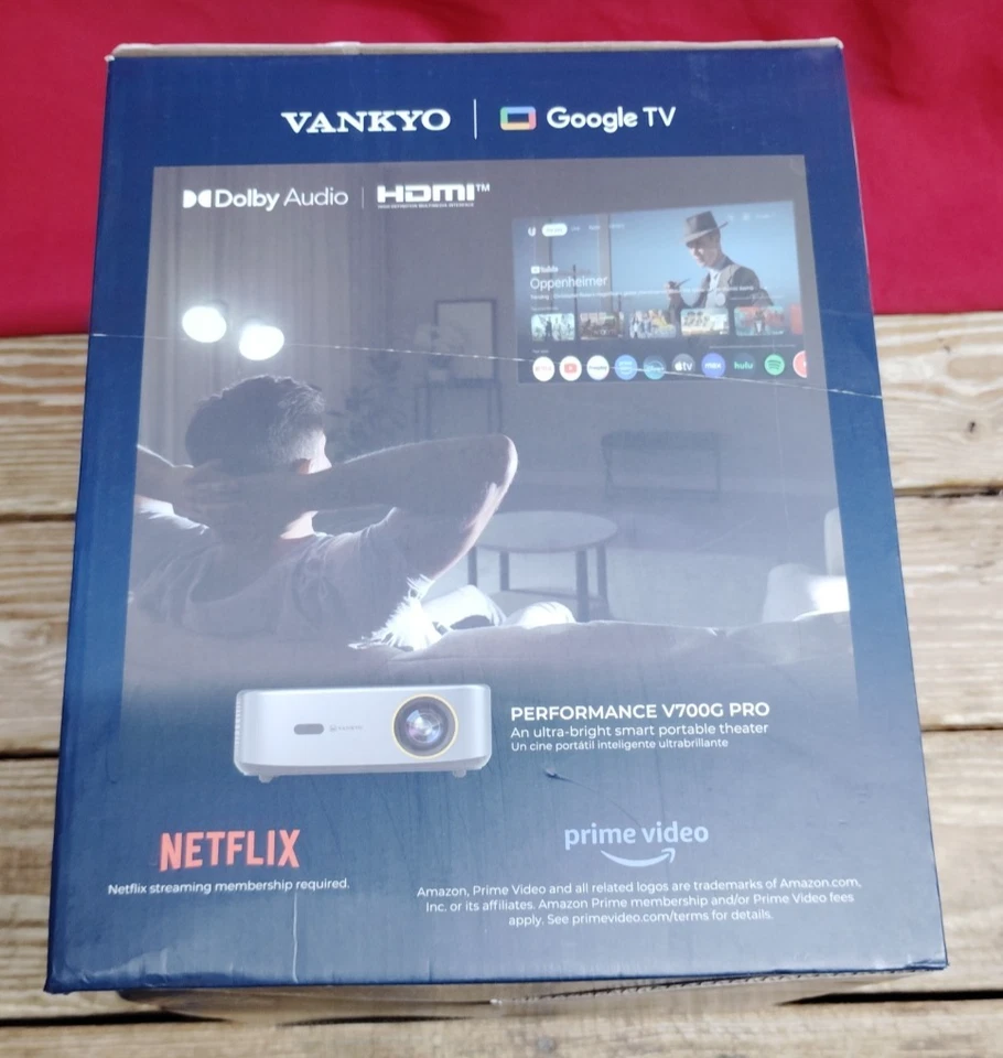 Vankyo V700G Pro 1080P Wireless WebOS Projector/Onn 120" Wall Screen-NEW-COMBO - Image 3 of 4