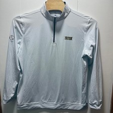 Rhoback Mens XL Irish Quarter Zip Pullover Light Blue Performance Golf Shirt