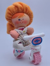 Fisher- Price Smooshees Cuddlers Beth Soft Mini Stuffable Girl Bicycle 1987