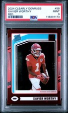 2024 CLEARLY DONRUSS #58 XAVIER WORTHY RED PSA MINT 9