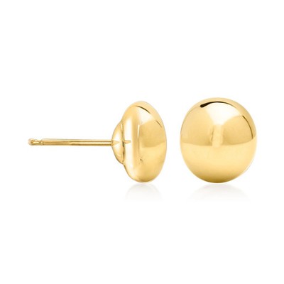 Ross-Simons 8mm 14kt Yellow Gold Flat Bead Stud Earrings