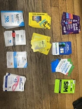 LOT OF 59 NEW Sim Cards Assortment