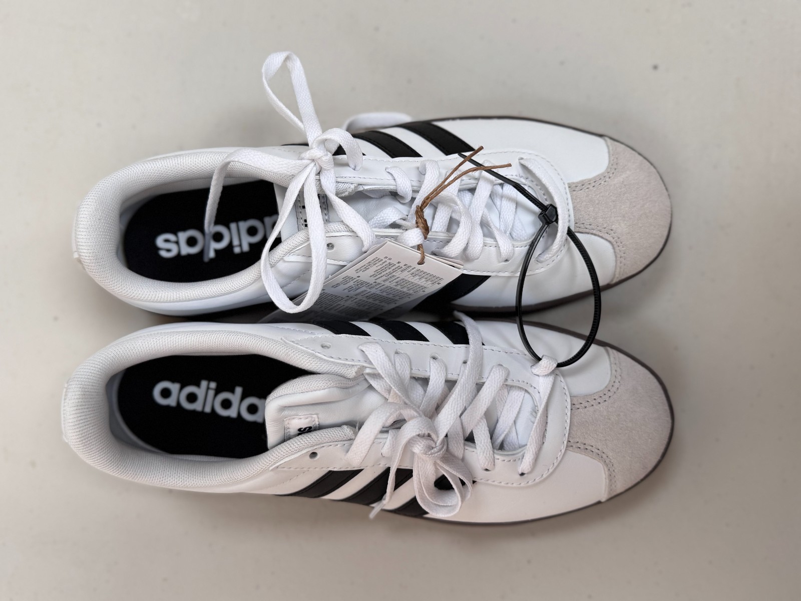 Adidas VL Court Base Trainers UK 6 EU 39.3 White Black Gum ID3714 Retro Shoes image 4
