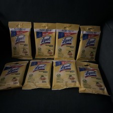 8 New Lysol To Go Disinfecting Wipes Lemon Lime Scent, 15 Count Each
