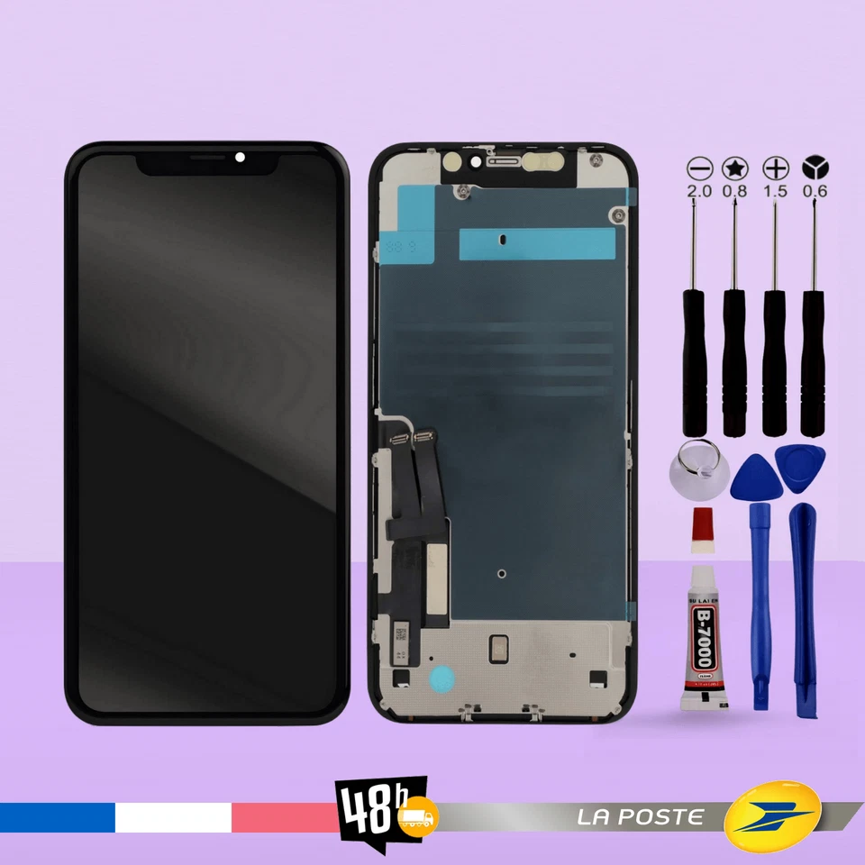 KOMI Ecran Complet iPhone 11 LCD Vitre Tactile Compatible Châssis Kit outils