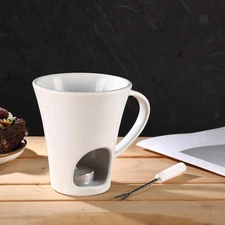 Fondue Cup Candy Hot Pot Wedding Ceramic White for Dessert Party Anniversary