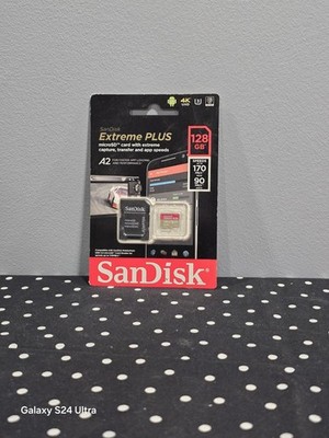 SanDisk Extreme PLUS 128GB microSDXC U3 V30 A2 170MB/s NEW Factory Sealed