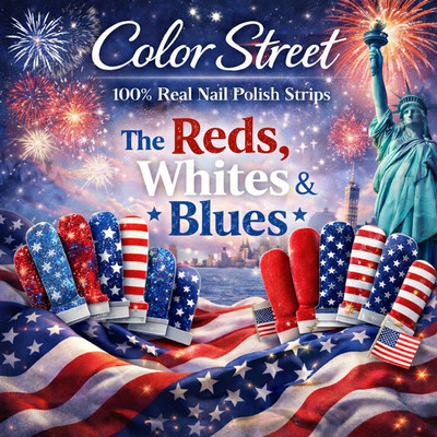   COLOR STREET Nail Strips wraps Patriotic 4th July MADE IN USA red white blue