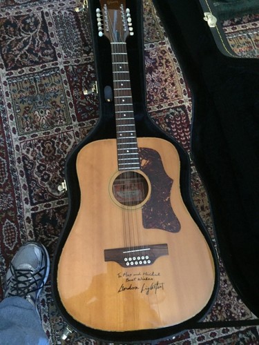 rare signed gordon lightfoot 12 string guitar