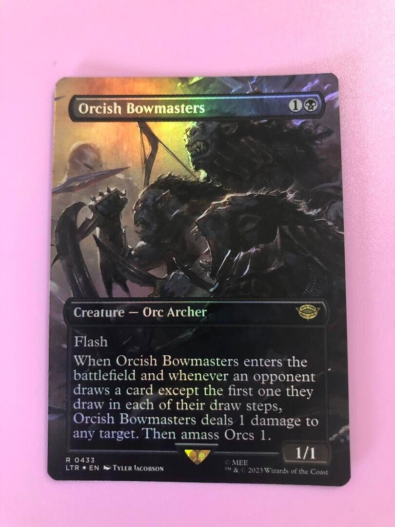 MTG Lord of the Rings - Orcish Bowmasters - Borderless Foil MTG Lord of the Rings - Orcish Bowmasters - Borderless Foil