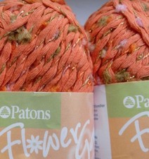 4 x 50g PATONS Flower Garden Yarn.  Peach Multi.  Knit/Crochet/Textile Crafts