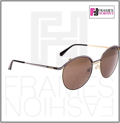 BALMAIN VERT NOIR 2529 Black Brown Gold Round Metal Mirrored  display picture 2