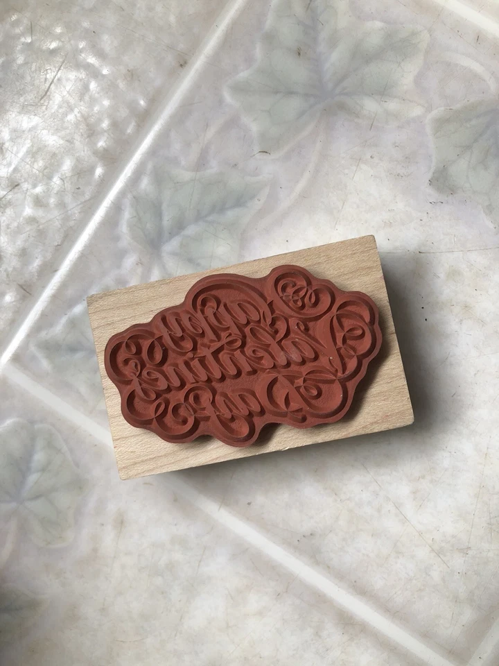 Sello de goma PSX Designs Feliz día de San Valentín F1148 1993 escritura de madera #BJ144 Foto 3 de 3