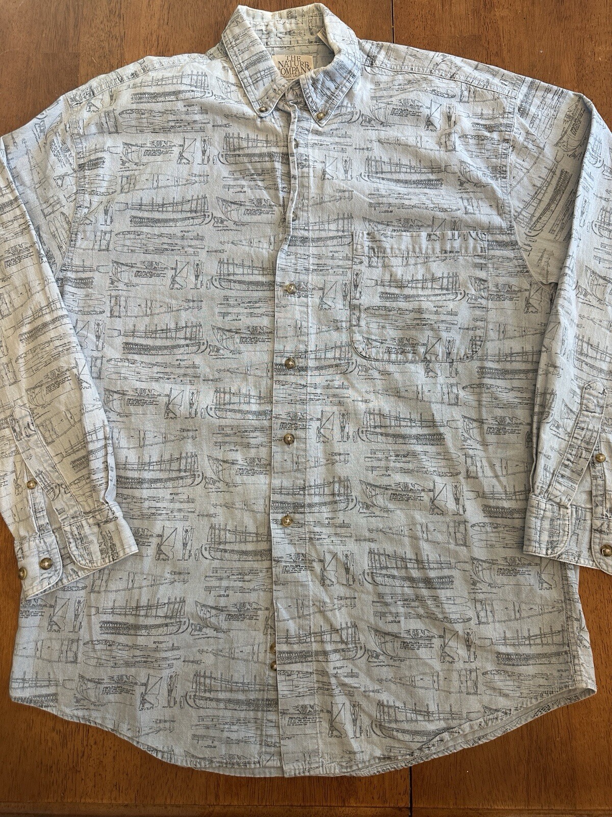 FILA Camicia con bottoni The Nature Company canottaggio AOP barca vintage media